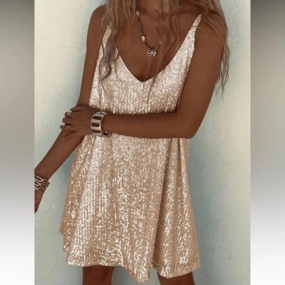 Luxe Sequin Tank party Evening Holiday Mini dress - Picture 11 of 13